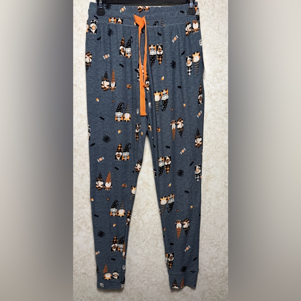 Halloween Themed Pajama Pants with Gnome accents